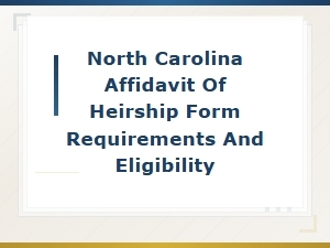 Nc Affidavit of Heirship Filing Requirements